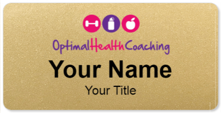 Custom name badges for Optiman Health Coaching