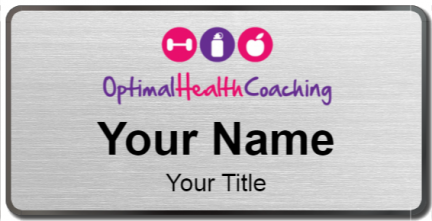 Custom name badges for Optiman Health Coaching