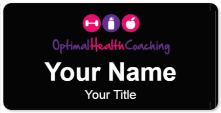Custom name badges for Optiman Health Coaching