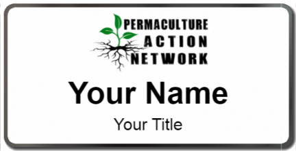 Custom name badges for Permaculture Action Network