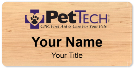 Custom name badges for PetTech