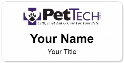 Custom name badges for PetTech