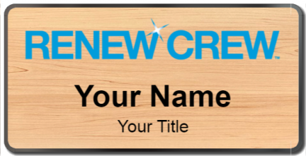 Custom name badges for Renew Crew