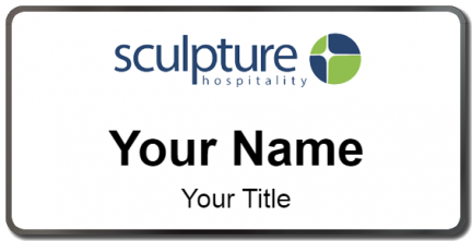 Custom name badges for Sculpture Hospitality
