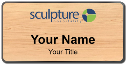 Custom name badges for Sculpture Hospitality
