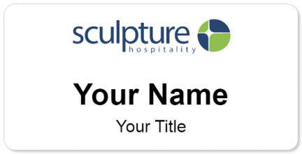 Custom name badges for Sculpture Hospitality