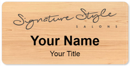 Custom name badges for Signature Style Salons