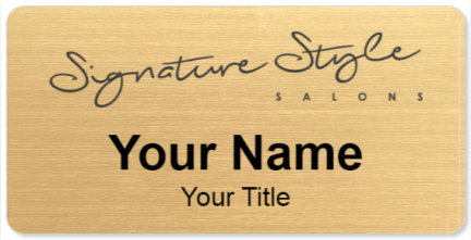 Custom name badges for Signature Style Salons