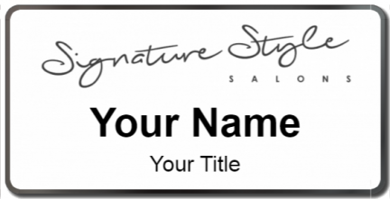 Custom name badges for Signature Style Salons