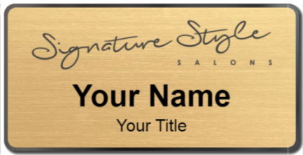 Custom name badges for Signature Style Salons