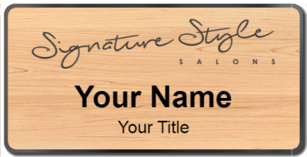 Custom name badges for Signature Style Salons