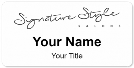 Custom name badges for Signature Style Salons