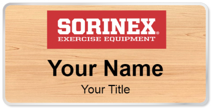 Custom name badges for Sorinex Exercise Equipment