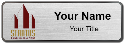 Custom name badges for Stratus Building Solutions