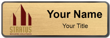 Custom name badges for Stratus Building Solutions