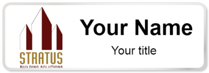 Custom name badges for Stratus Building Solutions