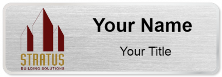 Custom name badges for Stratus Building Solutions