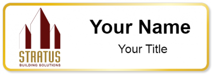 Custom name badges for Stratus Building Solutions