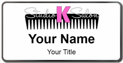 Custom name badges for Studio K Salon