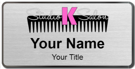 Custom name badges for Studio K Salon