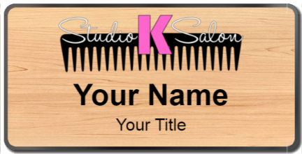 Custom name badges for Studio K Salon