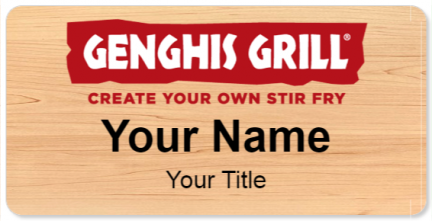 Custom name badges for Genghis Grill