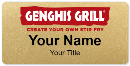 Custom name badges for Genghis Grill