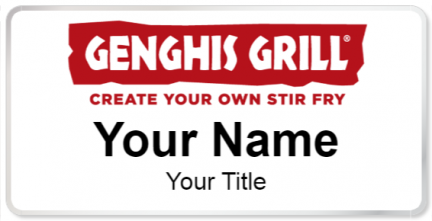 Custom name badges for Genghis Grill