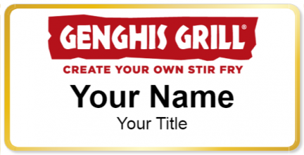 Custom name badges for Genghis Grill