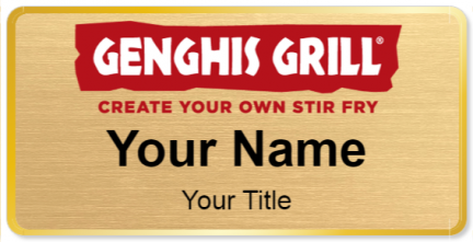 Custom name badges for Genghis Grill