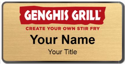 Custom name badges for Genghis Grill