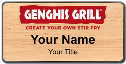 Custom name badges for Genghis Grill