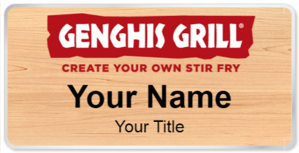 Custom name badges for Genghis Grill