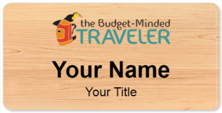 Custom name badges for The Budget Minded Traveler