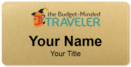 Custom name badges for The Budget Minded Traveler