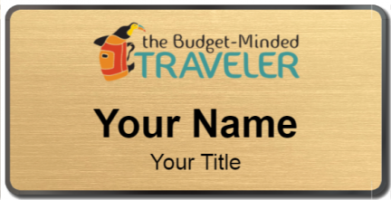 Custom name badges for The Budget Minded Traveler
