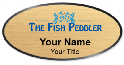 Custom name badges for The Fish Peddler