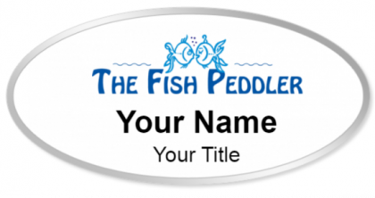 Custom name badges for The Fish Peddler