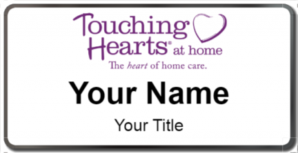 Custom name badges for Touching Hearts at Home