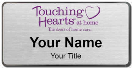 Custom name badges for Touching Hearts at Home