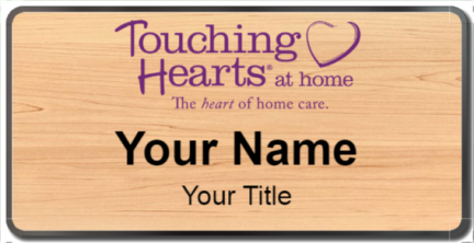 Custom name badges for Touching Hearts at Home