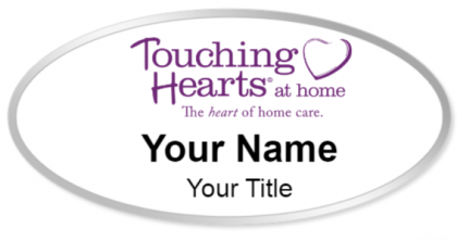 Custom name badges for Touching Hearts at Home