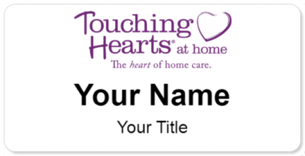 Custom name badges for Touching Hearts at Home