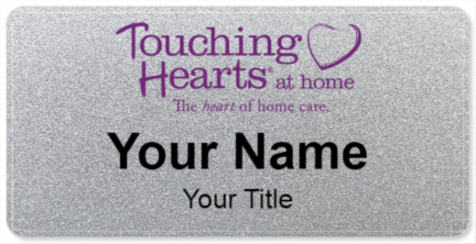 Custom name badges for Touching Hearts at Home