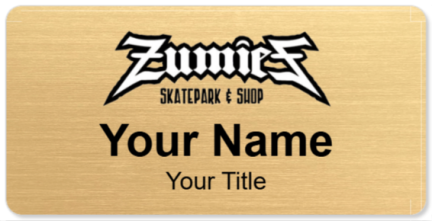 Custom name badges for Zumies Skatepark and Shop