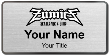Custom name badges for Zumies Skatepark and Shop