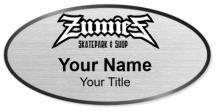 Custom name badges for Zumies Skatepark and Shop