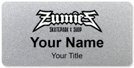 Custom name badges for Zumies Skatepark and Shop