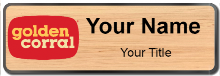 Custom name badges for Golden Corral