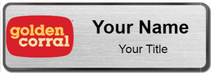 Custom name badges for Golden Corral